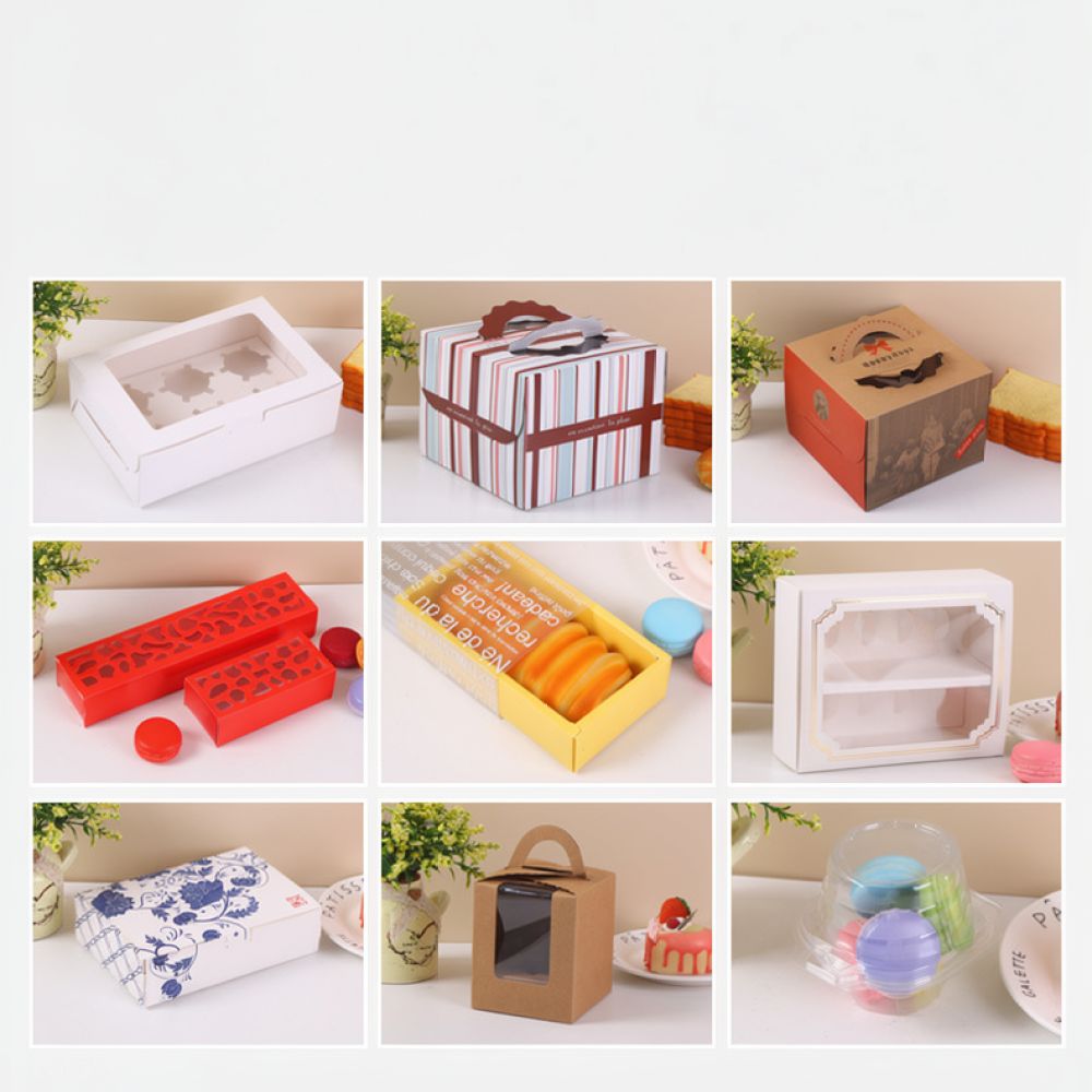 Food Storage Containers - 高品質なベーカリー用包装箱。マフィン、カップケーキ、タルトの持ち運びや、デザートの保管・展示に最適。丈夫な紙製。