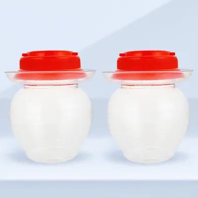 Food Storage Containers - 2個入り、家庭用プラスチック製密閉保存容器、キッチン用、気密性のある透明なピクルス容器、大容量、食品保存缶。