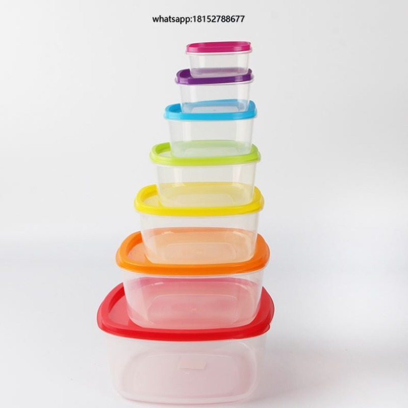 Food Storage Containers - レインボー 7個入り プラスチック製食品保存容器