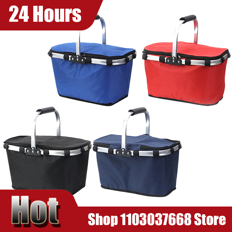 Food Storage Bag - 屋外ピクニックバスケット,ランチボックス,アイスパック,折りたたみ式断熱バッグ,ポータブルショッピングバスケット,ファーストフード配送