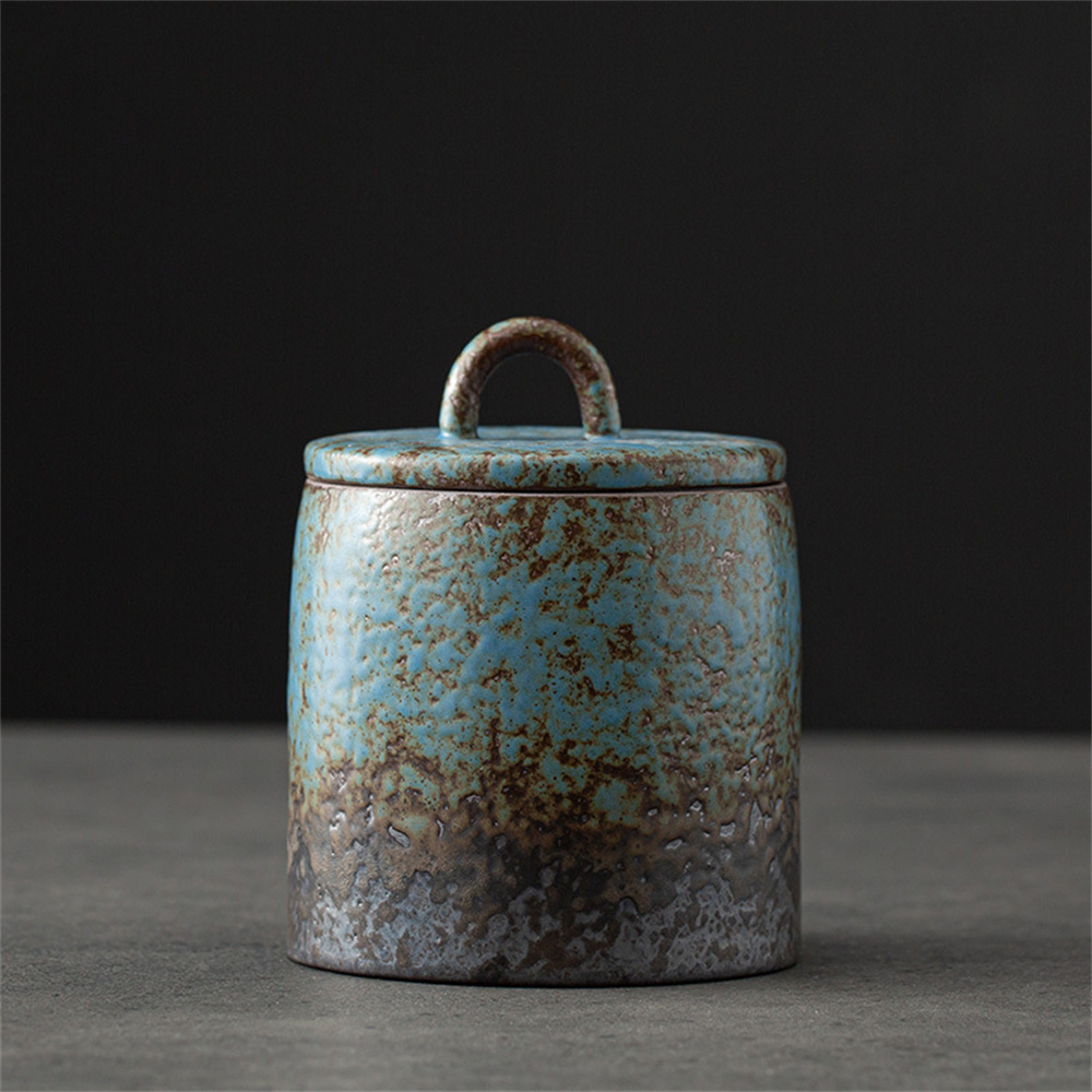 Food Storage With Dividers - セラミック茶筒密封瓶小さな茶箱ポータブル茶缶貯蔵タンクキャンディー瓶食品容器茶オーガナイザー装飾瓶