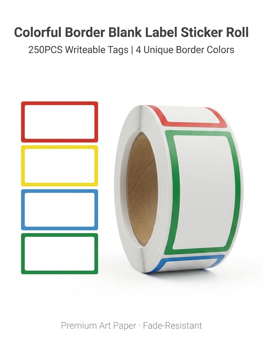 Food Storage Labels - 250 個/ロール名ストレージブック分類ステッカー、4 デザイン 1.0*1.8 インチ DlY