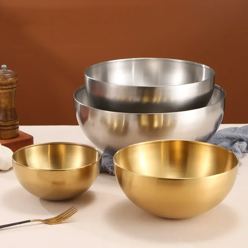 Food Storage Meals - 厚いステンレス鋼のフルーツサラダボウル 15 センチメートル/20 センチメートル/25 センチメートルスープライスヌードルラーメンボウルミキシングボウル食品容器キッチン食器