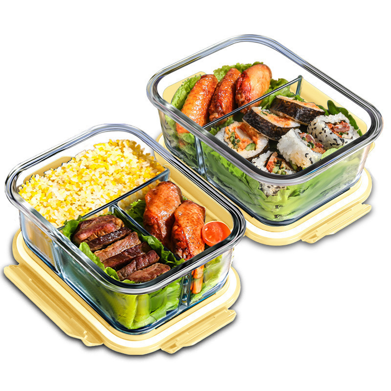 Food Storage Oven Safe - 耐熱ガラス製、密閉式の食品保存容器。電子レンジ対応、冷蔵庫対応、お弁当箱としても使用可能。