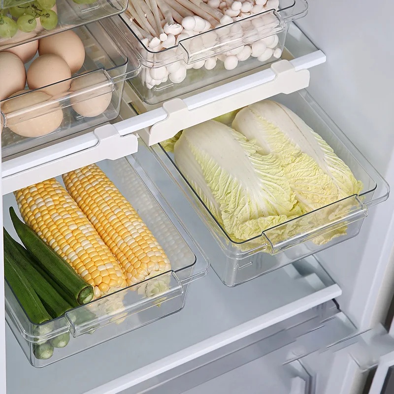 吊り下げ式引き出し冷蔵庫オーガナイザー、キッチン用プラスチッ - Food Storage With Dividers のレビューと価格