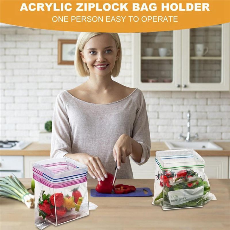 スーパーセール ジッパー式バッグホルダー キッチン食品スナッ - Food Storage Bag のレビューと価格