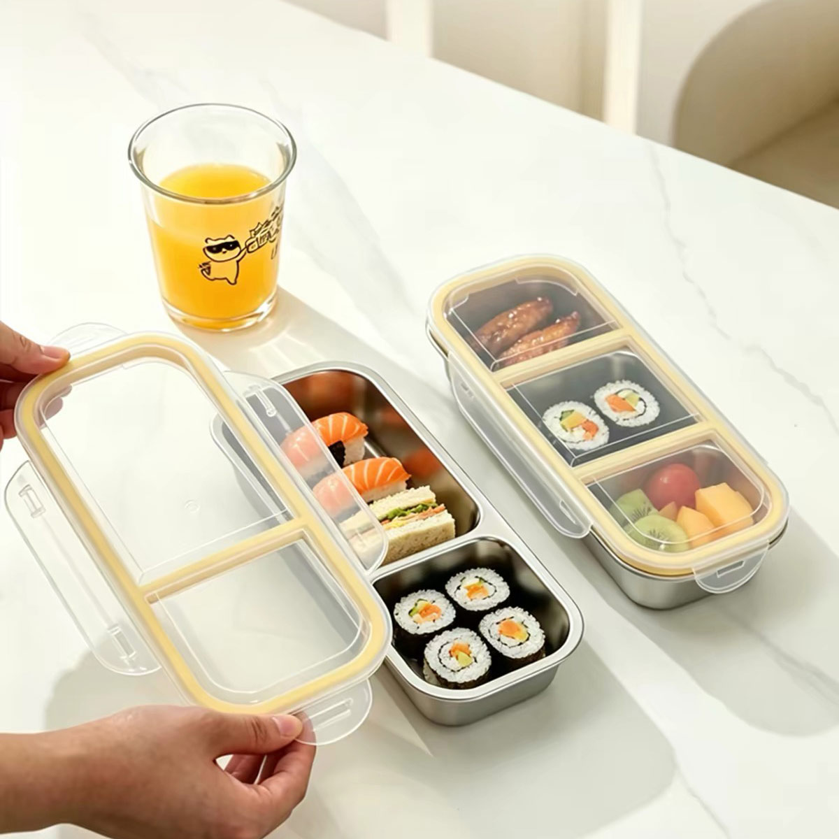 ステンレス製の蓋付き食品保存容器、食品グレードの密閉ランチボ - Food Storage Oven Safe のレビューと価格
