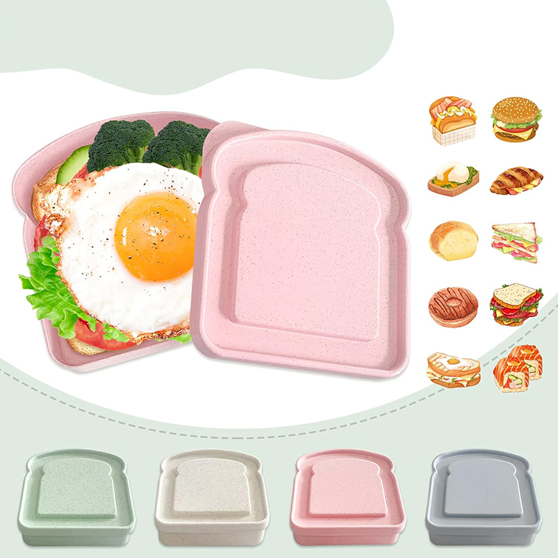 サンドイッチ容器ランチボックストースト収納ボックス蓋付きポー - Food Storage Oven Safe のレビューと価格