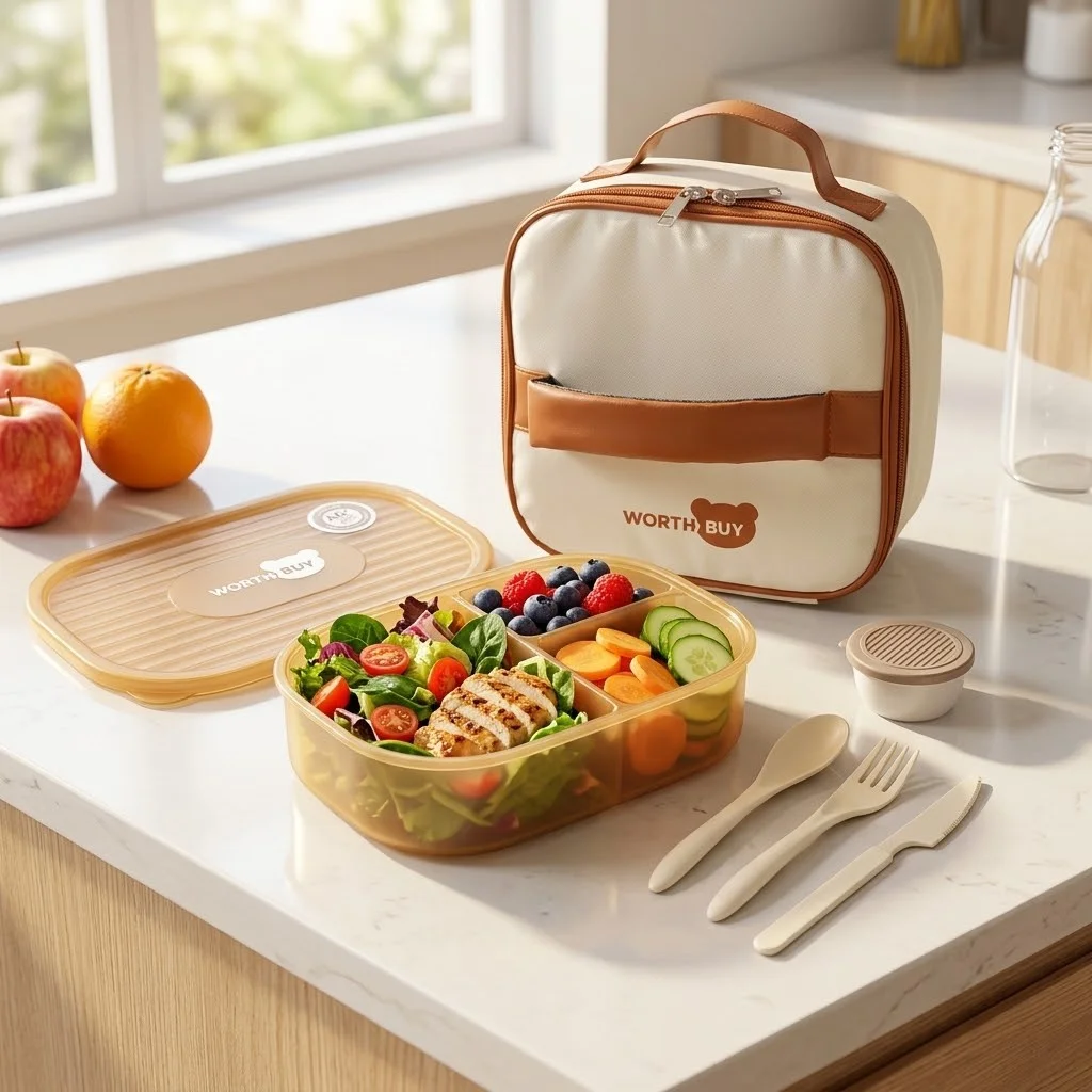 取り外し可能なプラスチック製弁当箱。電子レンジ対応。仕切り付 - Food Storage With Dividers のレビューと価格