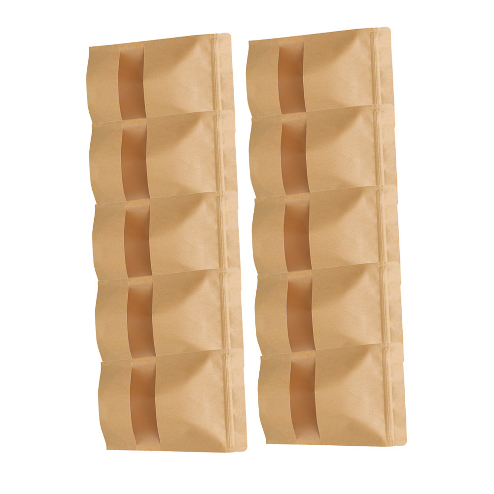 50枚入り、環境に配慮したクラフト紙製の自立式ジッパー付き袋 - Food Storage Bag のレビューと価格