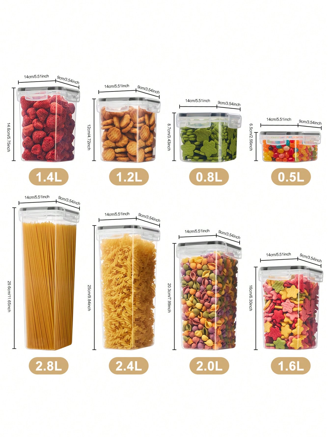 蓋付きの密閉式食品保存容器48個入り - キッチンのパントリ - Food Storage Labels のレビューと価格