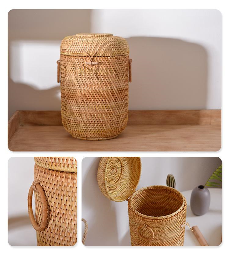 ふた付きの編まれた籐のお茶の収納ボックス,ティーバッグ,コー - Food Storage With Dividers のレビューと価格