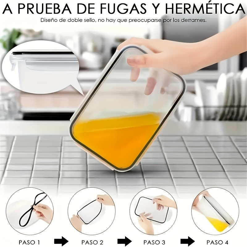8個セットには、4つの容器と4つの蓋が含まれています。気密食 - Food Storage With Dividers のレビューと価格
