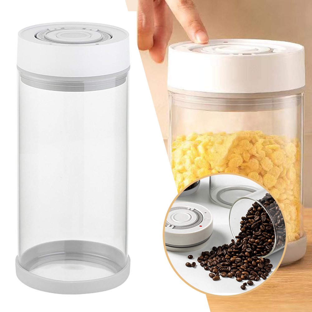 キッチン防湿ガラスコーヒー豆ジャー自動インテリジェント真空保 - Food Storage Meals のレビューと価格