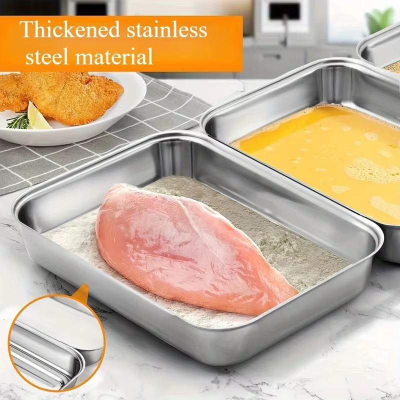 透明な蓋が付いた3点セットのステンレス製食品保存容器。キッチ - Food Storage Meals のレビューと価格