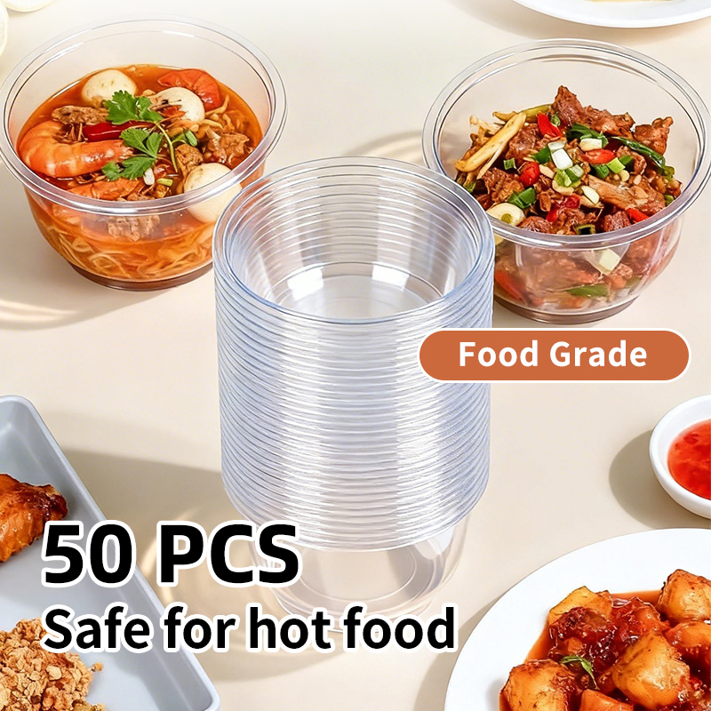 使い捨てプラスチックボウル 透明で丈夫なタイプ アイスクリー - Food Storage Meals のレビューと価格