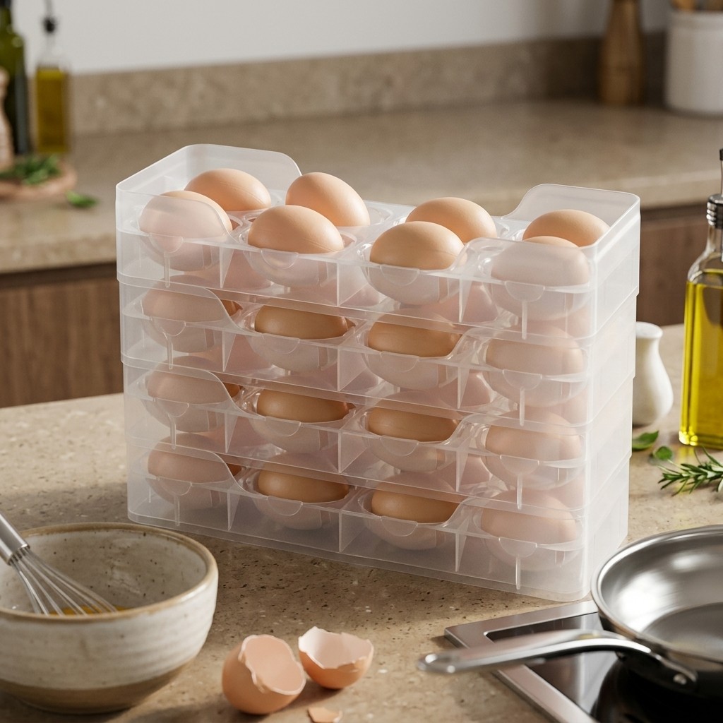 積み重ね可能な卵ホルダー 冷蔵庫オーガナイザー 透明卵収納ボ - Food Storage With Dividers のレビューと価格