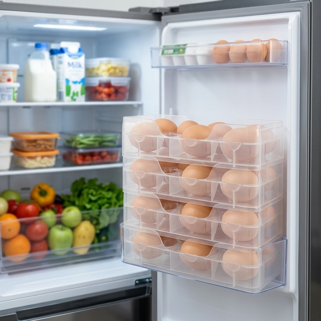 積み重ね可能な卵ホルダー 冷蔵庫オーガナイザー 透明卵収納ボ - Food Storage With Dividers のレビューと価格