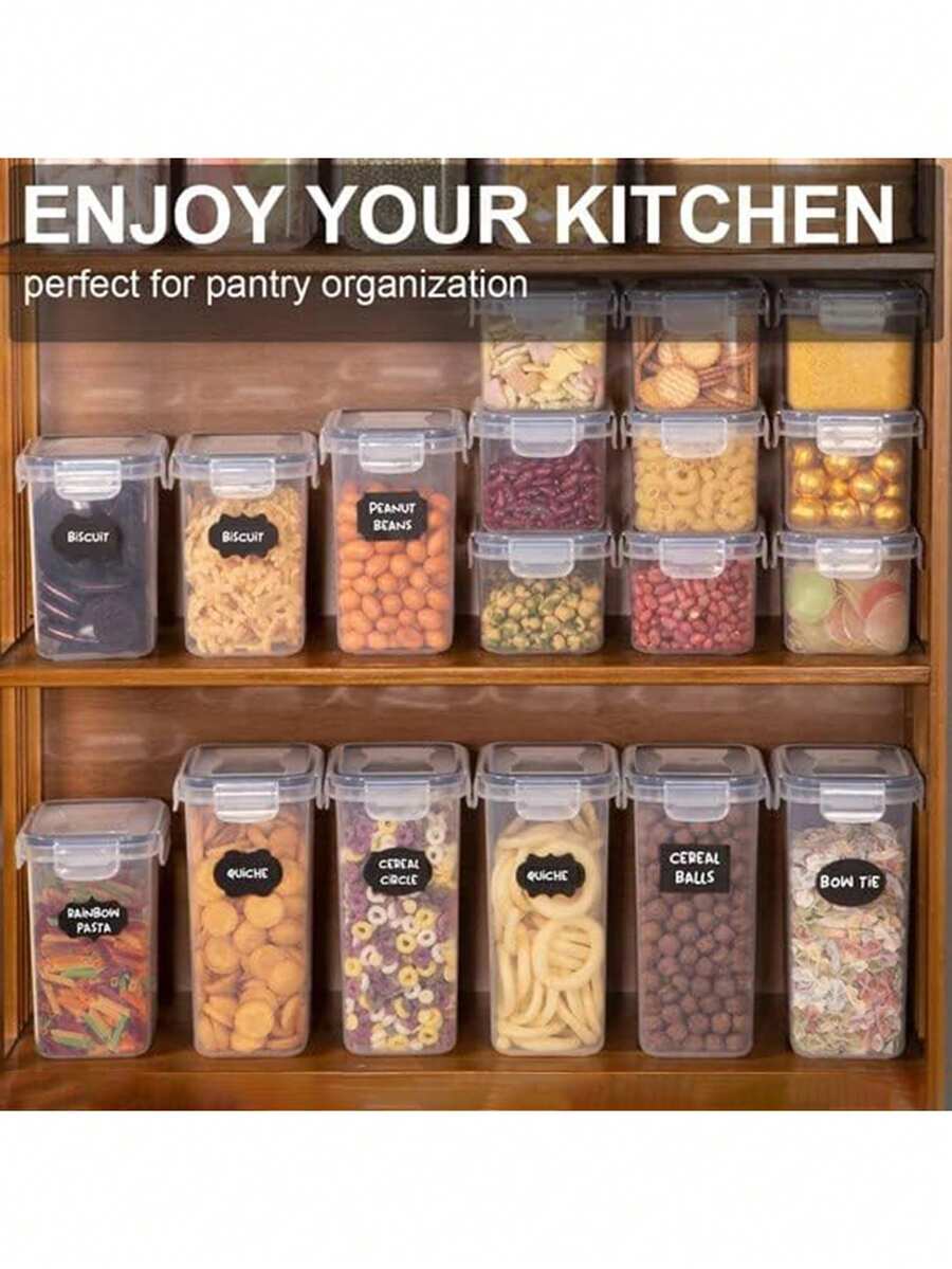 密閉式の食品保存容器24個入りセット（蓋付き）- キッチンの - Food Storage Labels のレビューと価格