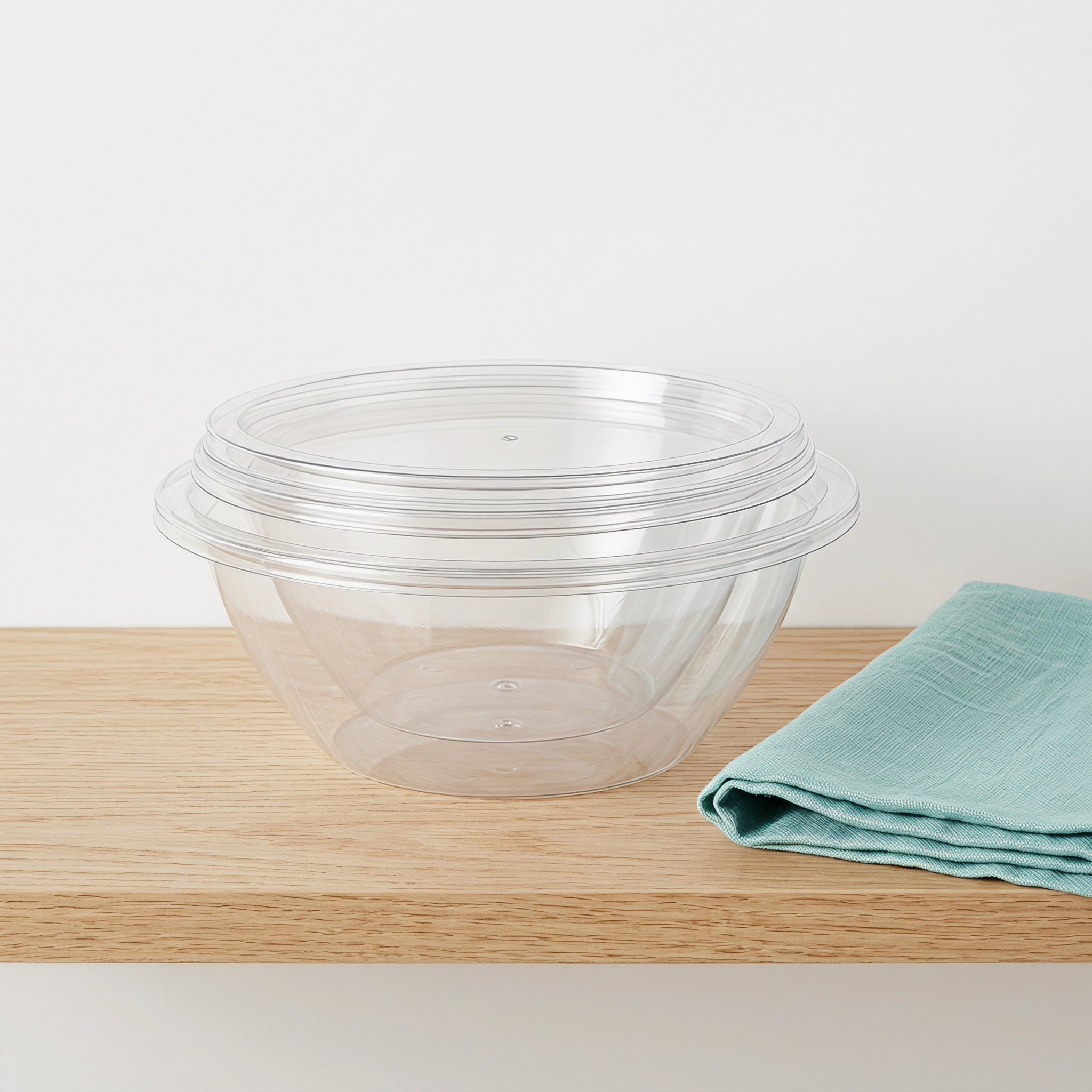 透明プラスチック製ミキシングボウル（蓋付き）2個セット。深型 - Food Storage Meals のレビューと価格