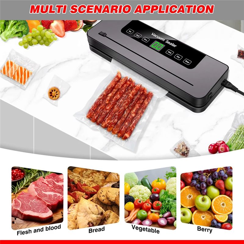 ABZC 電気式真空シーラー。食品の保存に最適。乾燥食品、湿 - Food Storage Bag のレビューと価格