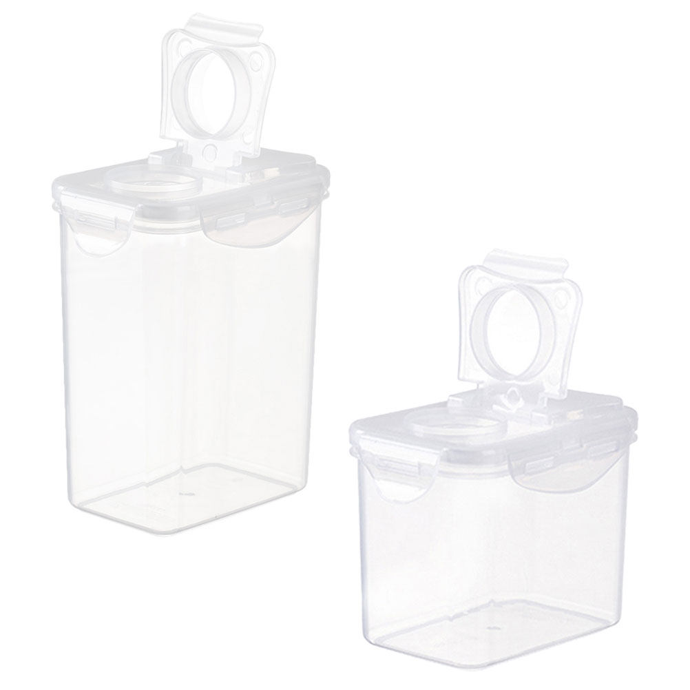 2個入り収納瓶セット。透明プラスチック製で、キッチンでの整理 - Food Storage Containers のレビューと価格