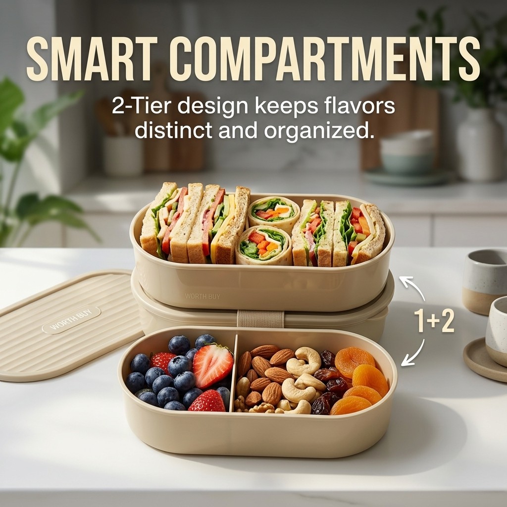 2個セット 再利用可能なプラスチック製ランチボックス 子供・ - Food Storage Oven Safe のレビューと価格