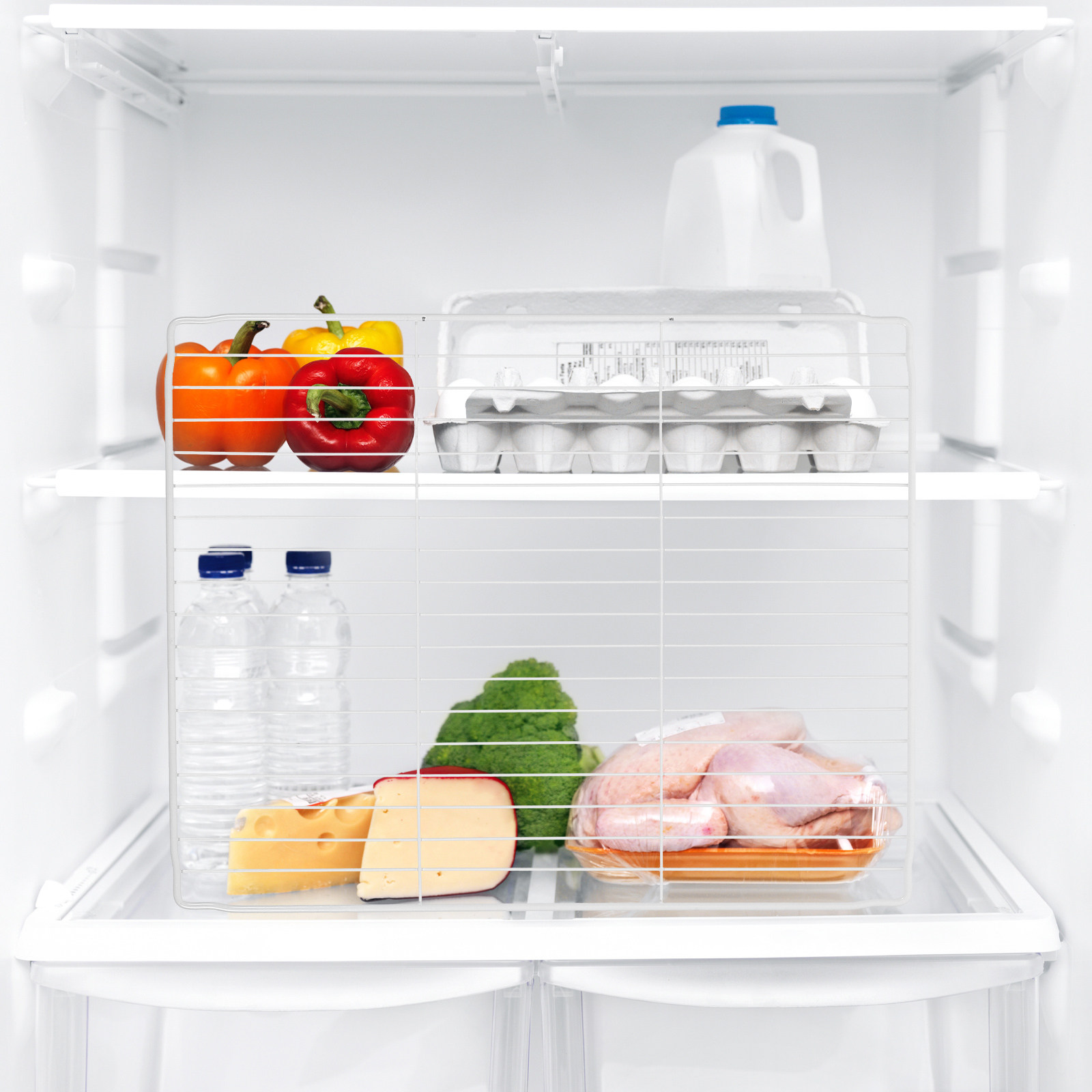 冷蔵庫用ワイヤー仕切り2個入り。金属製で、チェスト型冷凍庫や - Food Storage With Dividers のレビューと価格