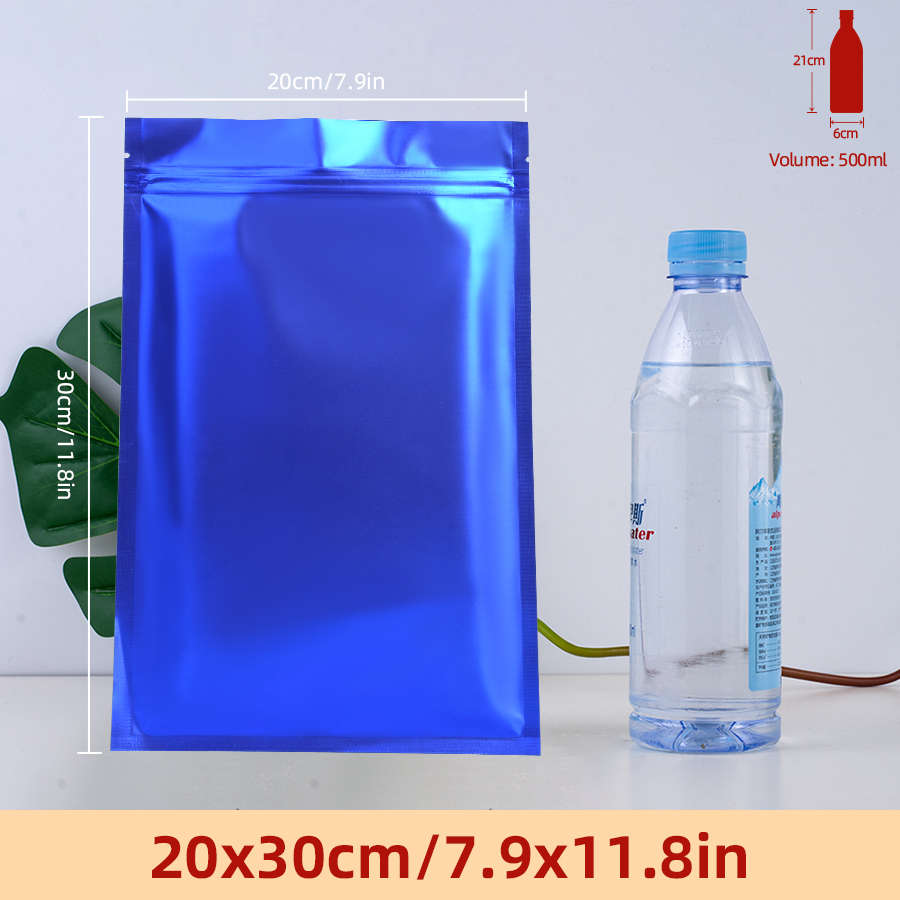 100個のマットブルーフォイルジッパーポーチ、自家製スナック - Food Storage Bag のレビューと価格