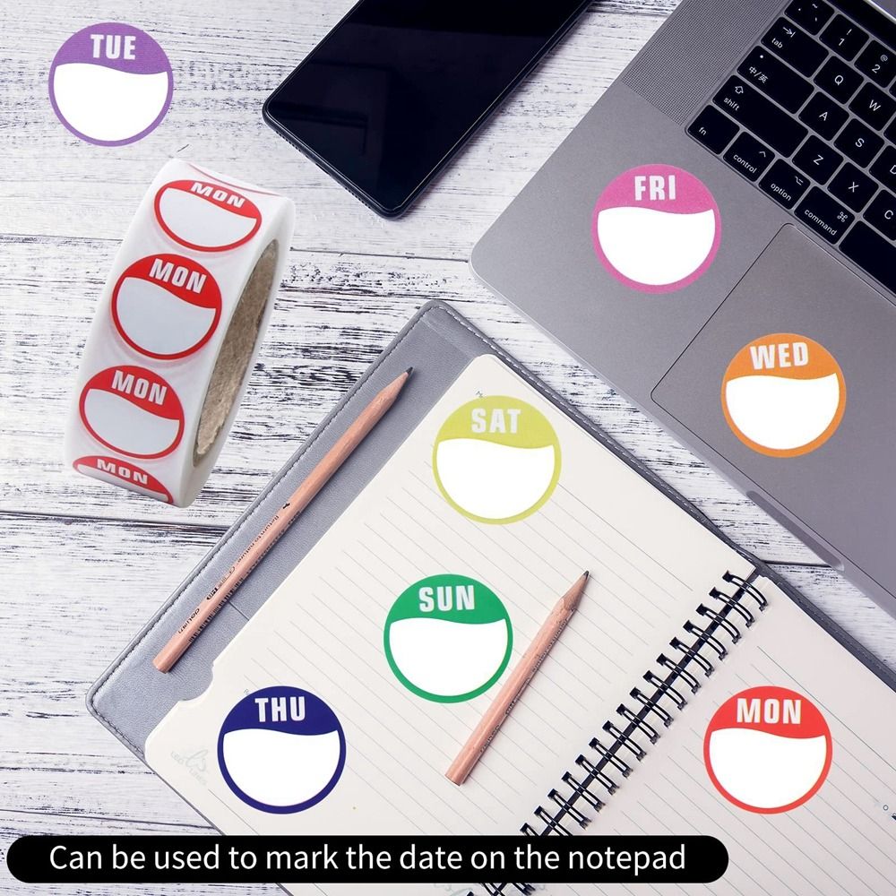 新しい紙製ウィークステッカー 500枚入り 自己粘着日付ステ - Food Storage Labels のレビューと価格