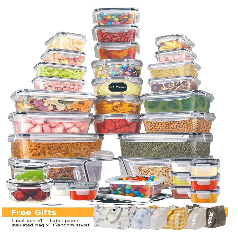 48個入り BPAフリー食品保存容器セット – キッチン、パ - Food Storage Labels のレビューと価格