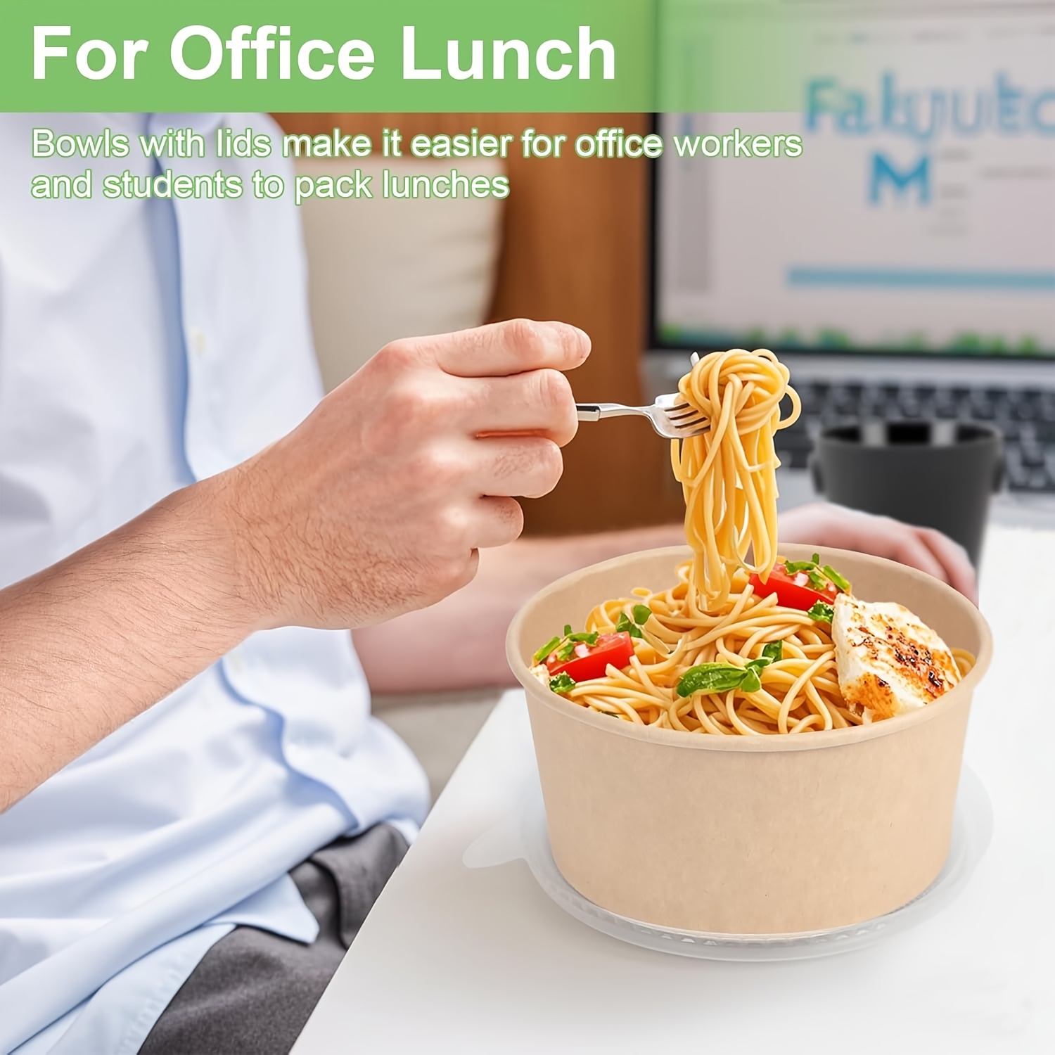 25オンス/750ml 25/50個入り 蓋付き紙ボウル、使 - Food Storage Meals のレビューと価格
